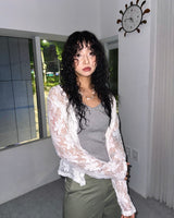 (3color) Flower Lace Soft Cardigan