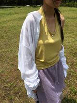 Veil silhouette sheer shirt (5color)