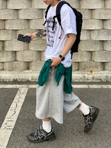 レイヤーピンタックバミューダワイドハーフパンツ2C