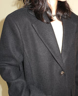 Stutch Solid Wool Long Coat (Lining Fleece-lined)