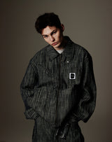 Herringbone Stripe Denim Jacket