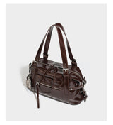 Leopard Print Studded Biker Tote Bag