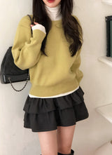 Round Or V-neck Daily Basic Knit (10color / 2type)
