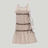 TIED SHIRRING DRESS