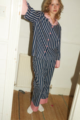 Navy Pink Stripe Pants