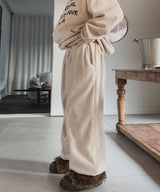 Bagel Fleece Pintuck String Pants
