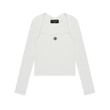 ロゴステッチボレロロングスリーブ