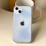 パステルブルークラムフォーンケーススマホグリップセット