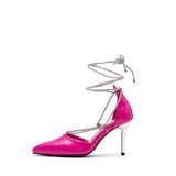 Glitter Strap Stiletto Heel(Pink)