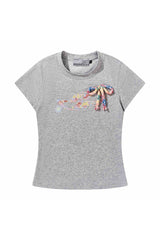 スリムクレヨンフラワーニットTシャツ