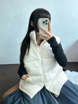 B-CASIC FIT PADDINF VEST💚🩶🖤🤍🤎6COLOR