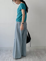 107 Damaged Wide Denim Pants