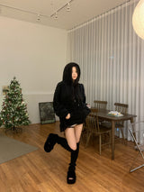 [UNISEX]Snowa cable Fleece Long Sleeve Hoodie 