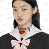 [MADE] ODTH Initials Heart Choker (PINK)