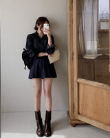 Nas denim shirt & skirt set