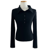  Classic Curve Semi-Slim Fit Collar Long Sleeve Bone T-Shirt (3 Colors)