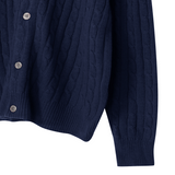 ヘルメスリーVネックケーブルニット UNISEX (4Color)