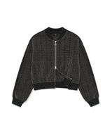 Women’s Cable Knit Zip-Up Jacket Charcoal