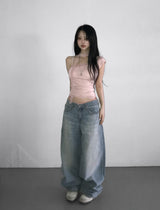 pink lingerie outfit denim pt