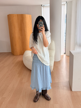 side button smocking skirt & dress 