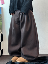 M,XL🤎2SIZE🤎 DOUBLE PINTUCK WIDE LONG BALLOON PANTS ❤🤎🖤🩶4COLOR