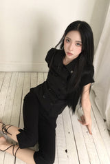 26SS★ [ EEUN MADE ] Rosette Button Top