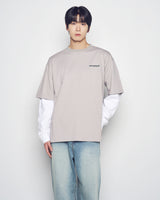 25FW DOUBLE LAYER ADLV LONG SLEEVE T-SHIRT LIGHT GRAY