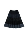 Blooming garden patchwork skirt / black
