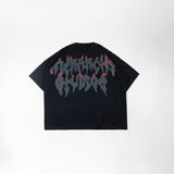 HIERARCHY STUDIOS TMTNW - ブラックバーンアウトワイドオーバーサイズTシャツ