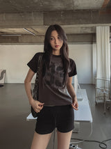 メモリーラグランセミクロップTシャツ