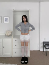 Dream Flare Cancan Lace Frill Shorts (White)