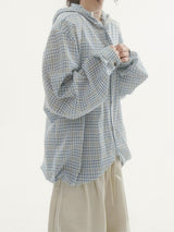 By hood check shirt -3C