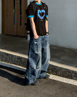 Blue Heart Ringer T-Shirt