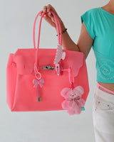 Pink Mint Pastel Ribbon Keyring