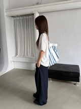 belted denim wide slacks
