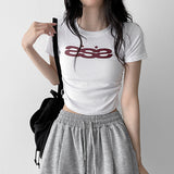 ダブルS サイド シャーリング クロップド ショートスリーブ Tシャツ (5 colors)