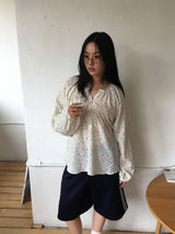 Petal shirring blouse (2color)