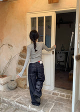 Slim Fit Crop Border Rib Knit (4color)