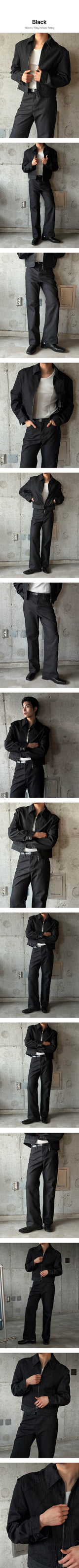 Herringbone denim crop jacket(2color)