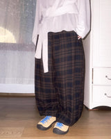 (2color) Tartan Check Wrinkle Harem Pants
