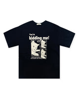 キディングキャットプリントショートスリーブTシャツ
