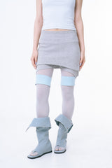 Two-Tone Layered Biker Shorts (MALANGE BLUE)