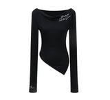 Script Drape Asymmetrical Top