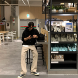 ダブルコットンハーフバンディングワイドパンツ