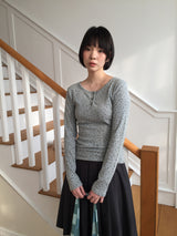 Chateau Floral Button Long Sleeve (3color)
