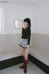 Halterneck Lace Layered Two-Piece Knitwear