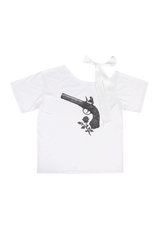 RIBBON ROSE PISTOL TEE #WHITE