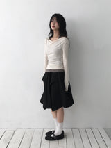 リボンドレープTシャツ