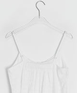 Omill Lace Shirring Sleeveless Midi Layered One Piece