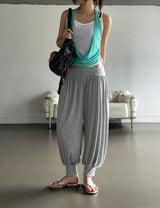 Relaxie Harem Yoga Ribbed Capri Pants 3color